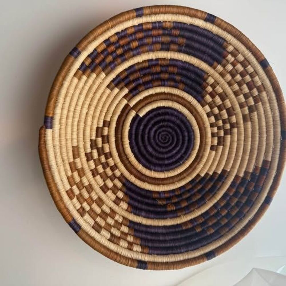 Large Handwoven Woven Wall Basket | Boho Tribal African Style Wall Decor